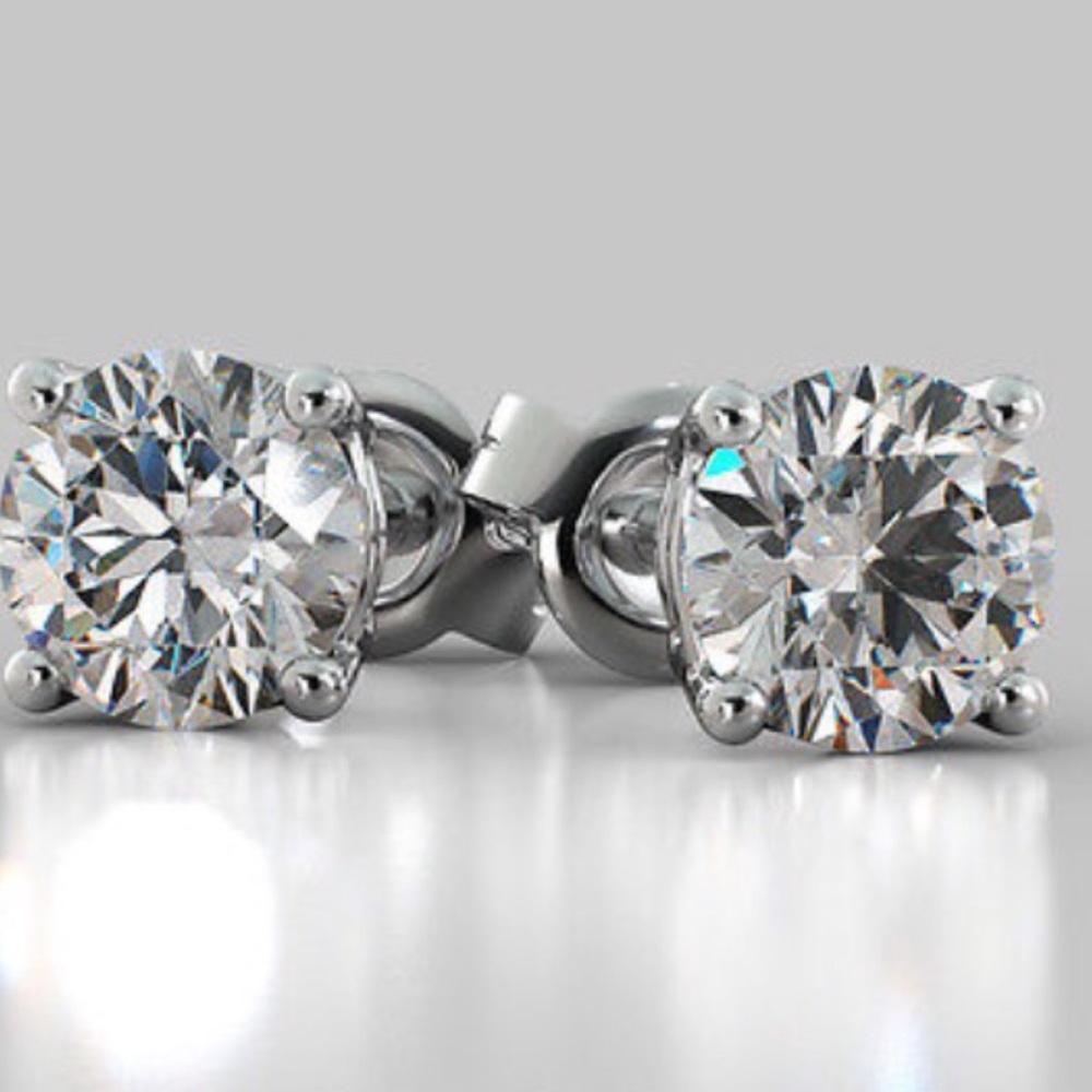 🎉4.0CT Diamond 14K White Gold Studs